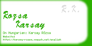 rozsa karsay business card