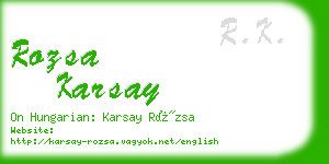 rozsa karsay business card